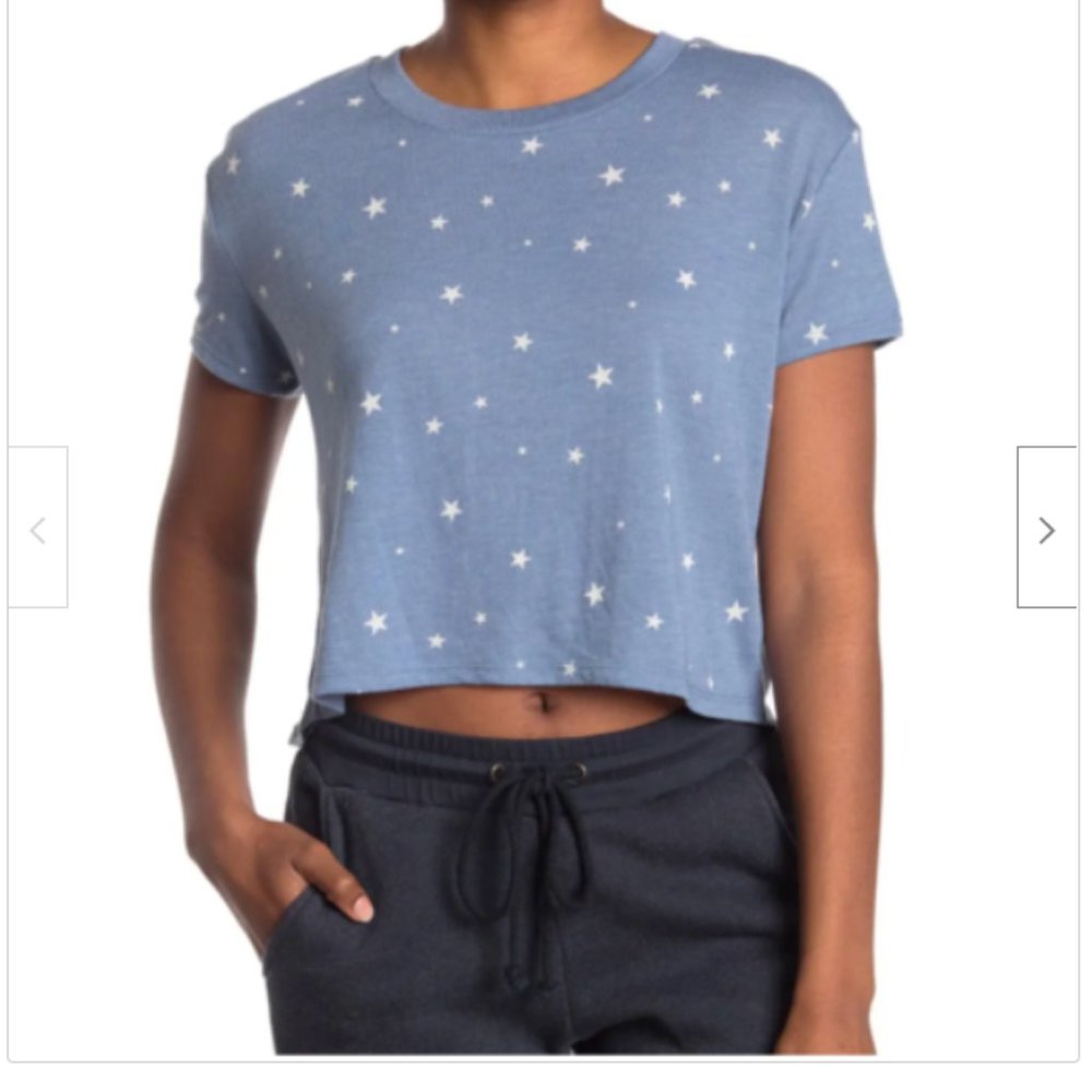 ALTERNATIVE Women's Short Sleeve T-Shirt Blue M L